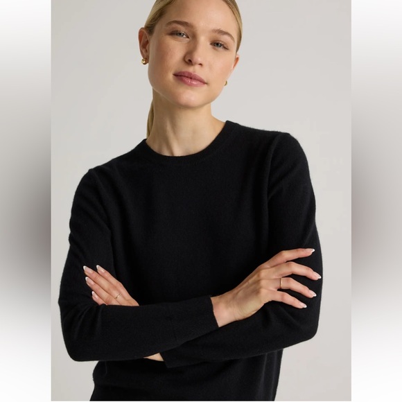 Quince Mongolian Cashmere Crewneck Sweater Black Size L - Picture 3 of 11